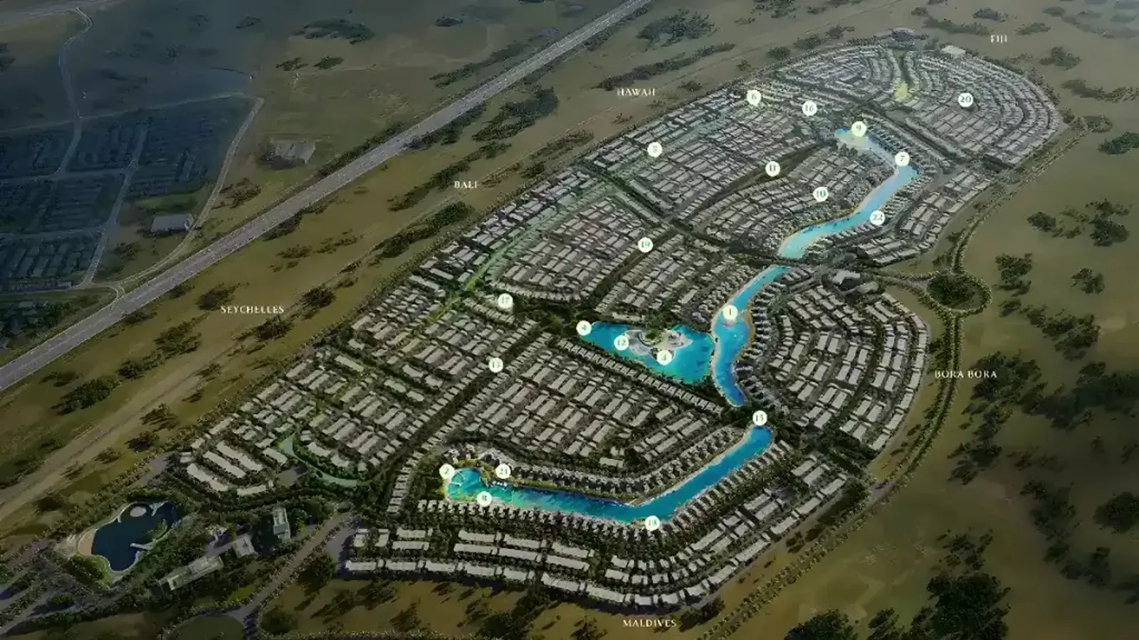 Bali Phase 2 — Property Finder masterplan marketing still with the Bali cluster labelled inside DAMAC Islands