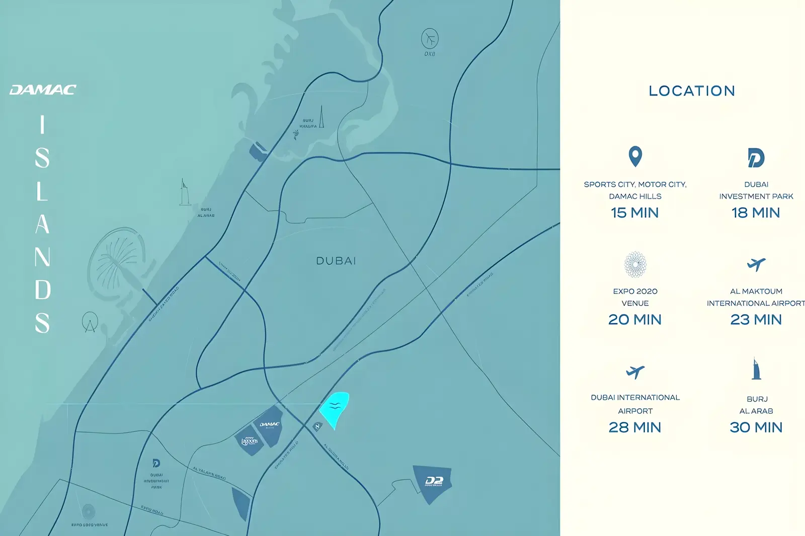 Barbados — Property Finder masterplan marketing still within Damac Islands 2