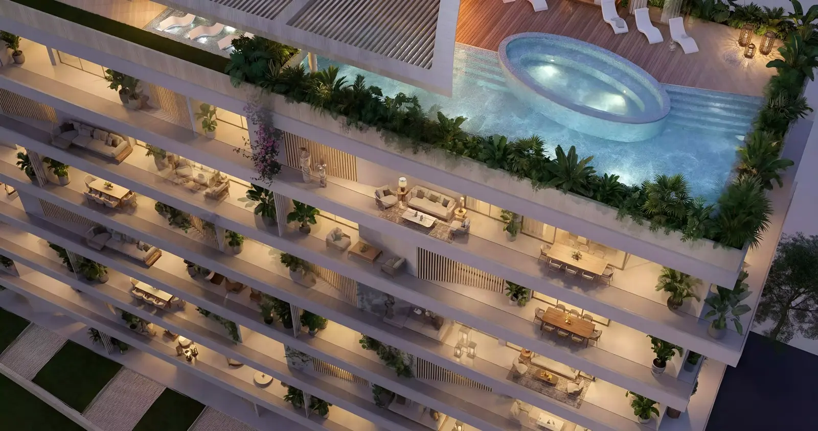 Bay at Lunaya Terraces — residential facade marketing still