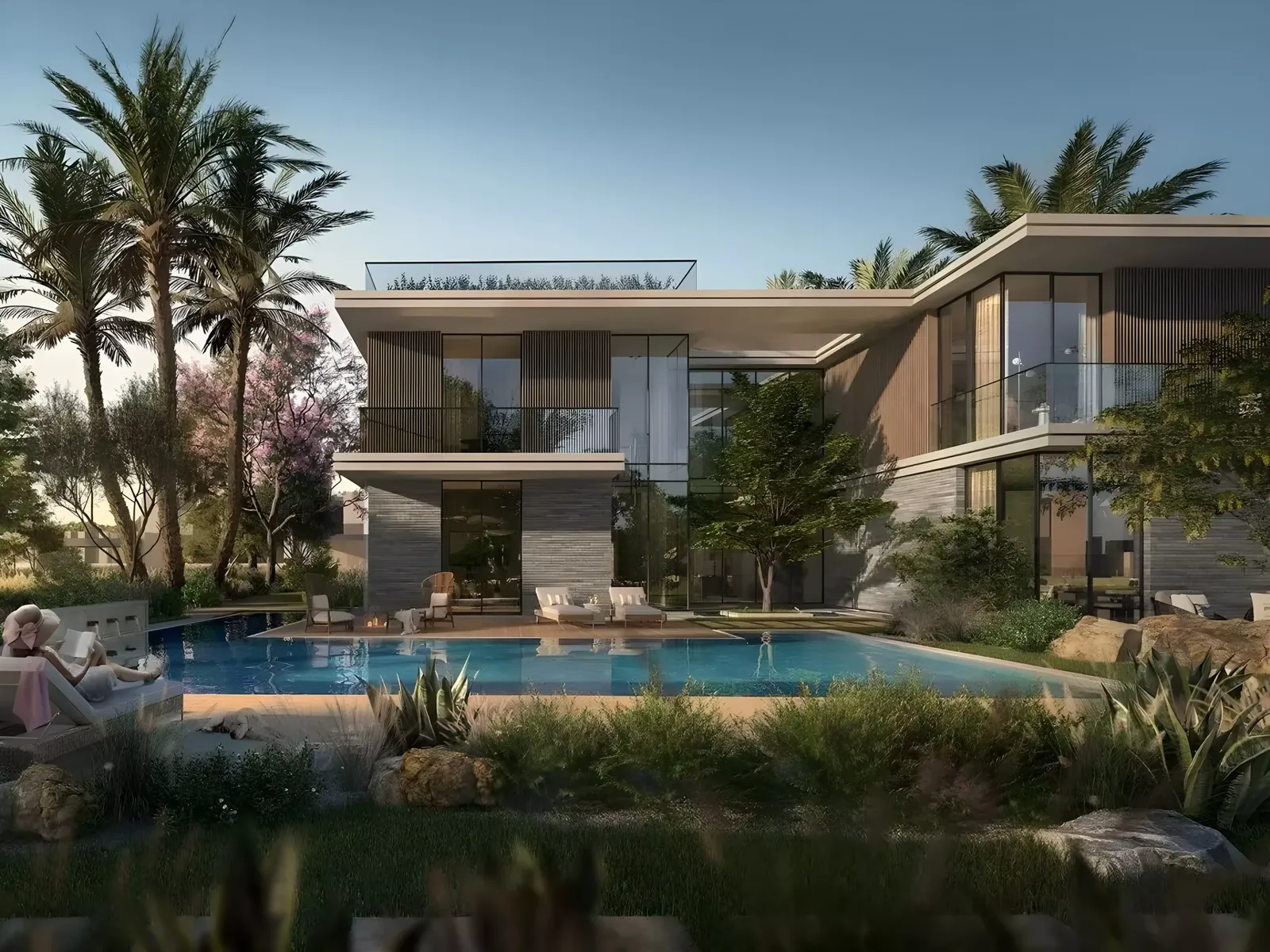 The Wilds by Aldar — marketing still of villa streetscape and green corridors