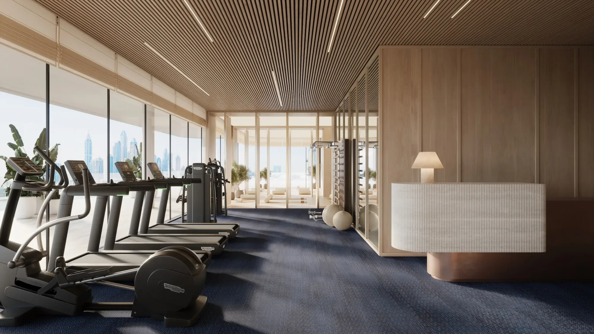 Dubai Harbour Residences — official gym render
