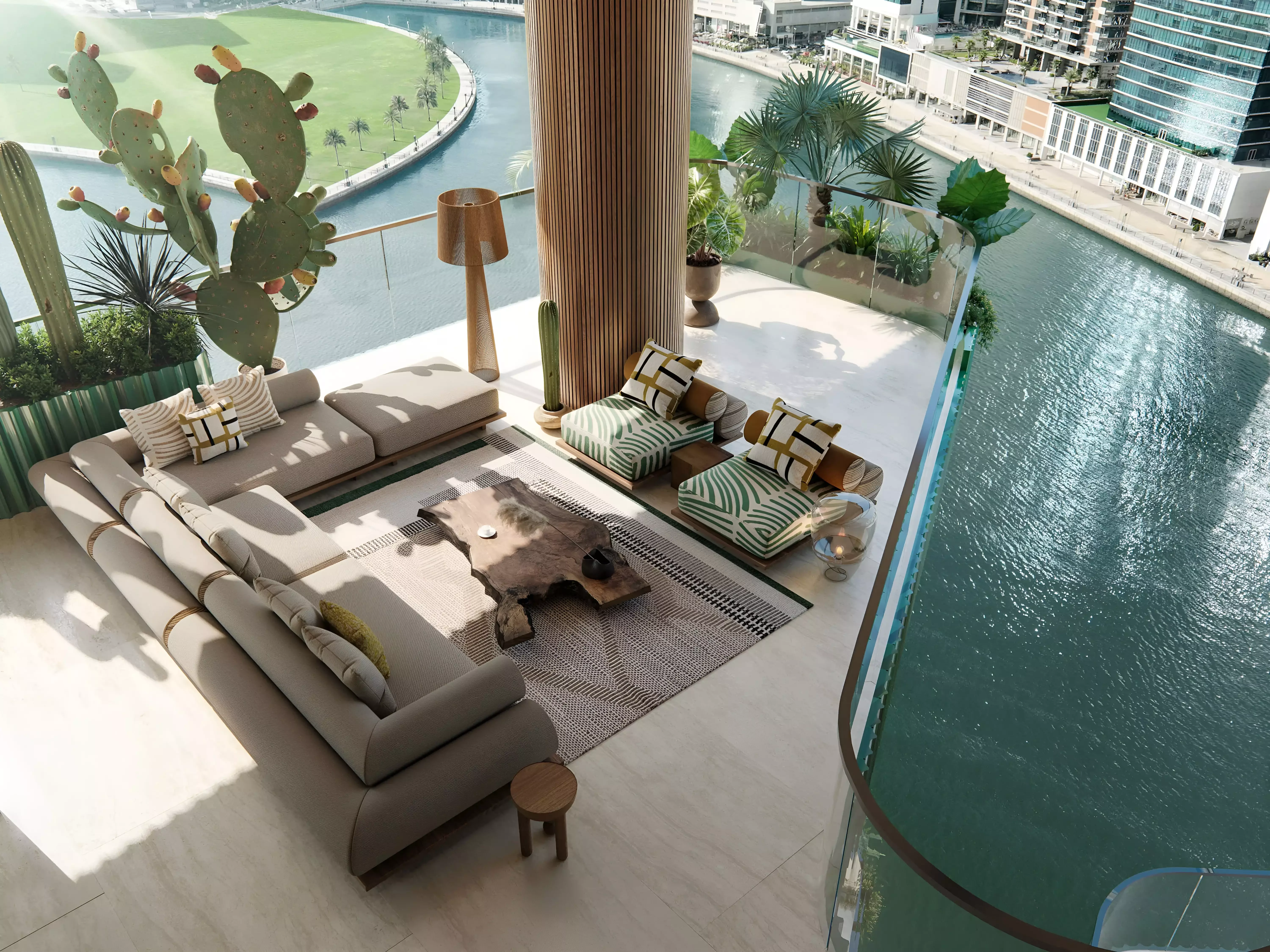 Eywa Tree of Life — marketing residential exterior angle on the Dubai Water Canal