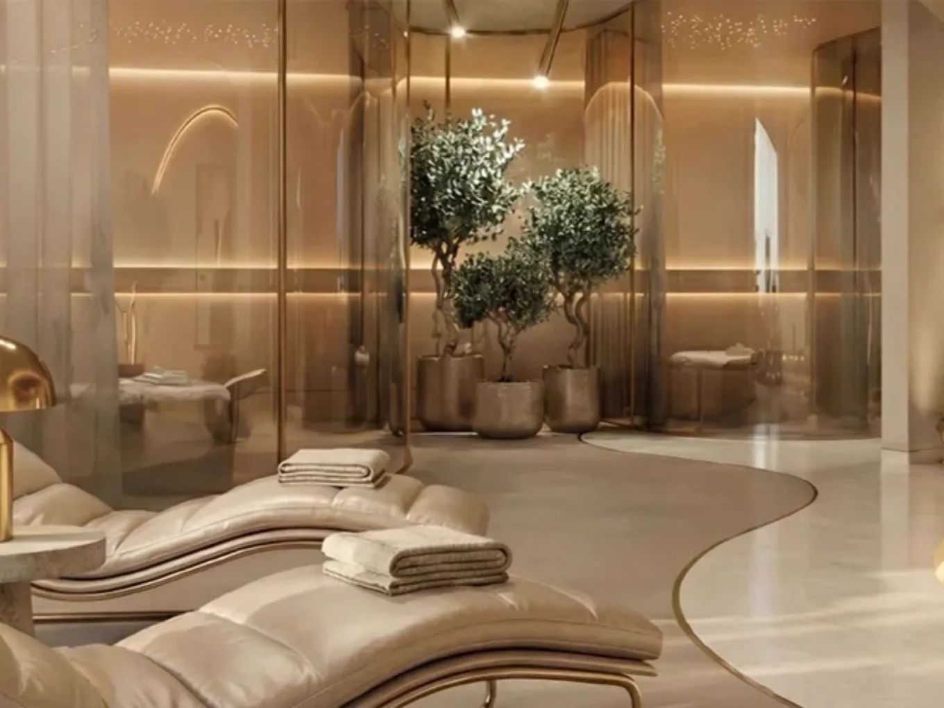 Greenz by Danube — spa lounge amenity marketing render