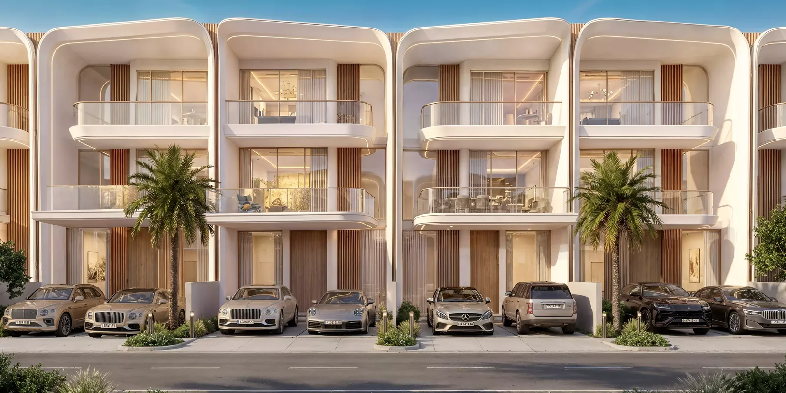 Greenz by Danube — townhouse row front elevation marketing render