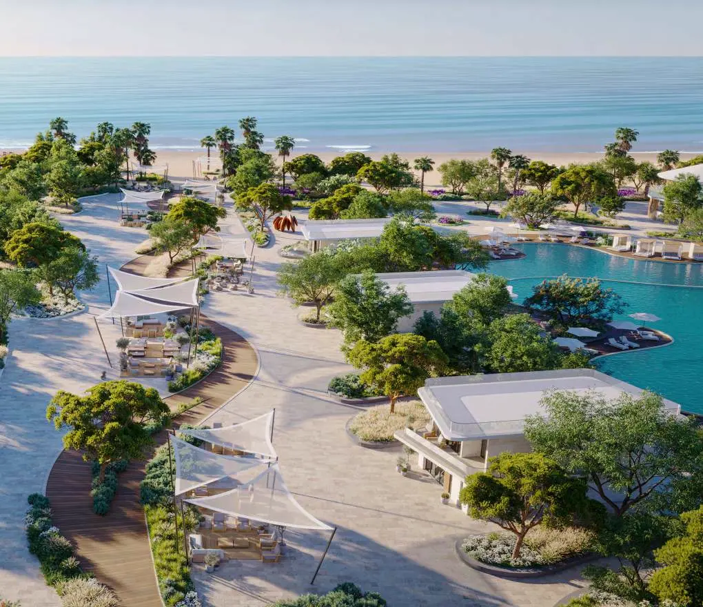 Hado by Beyond parent complex — beachfront amenity marketing still (context)
