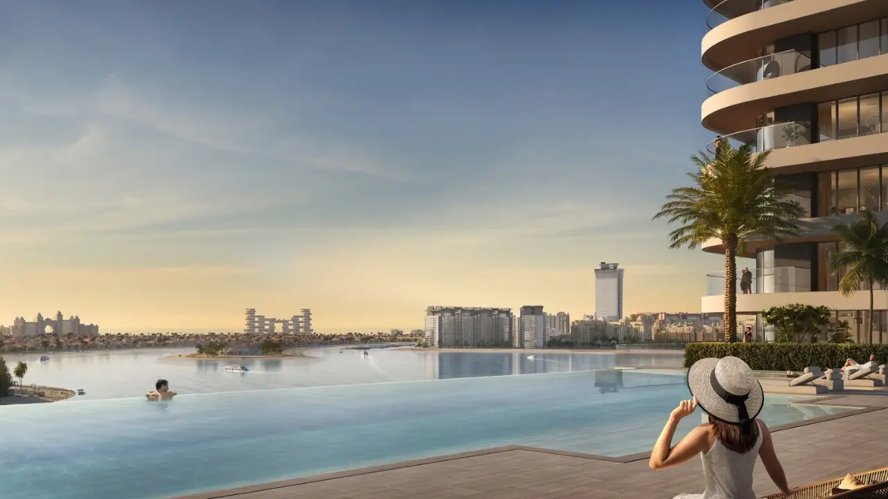Palace By The Beach — infinity-pool amenity marketing still facing the waterfront