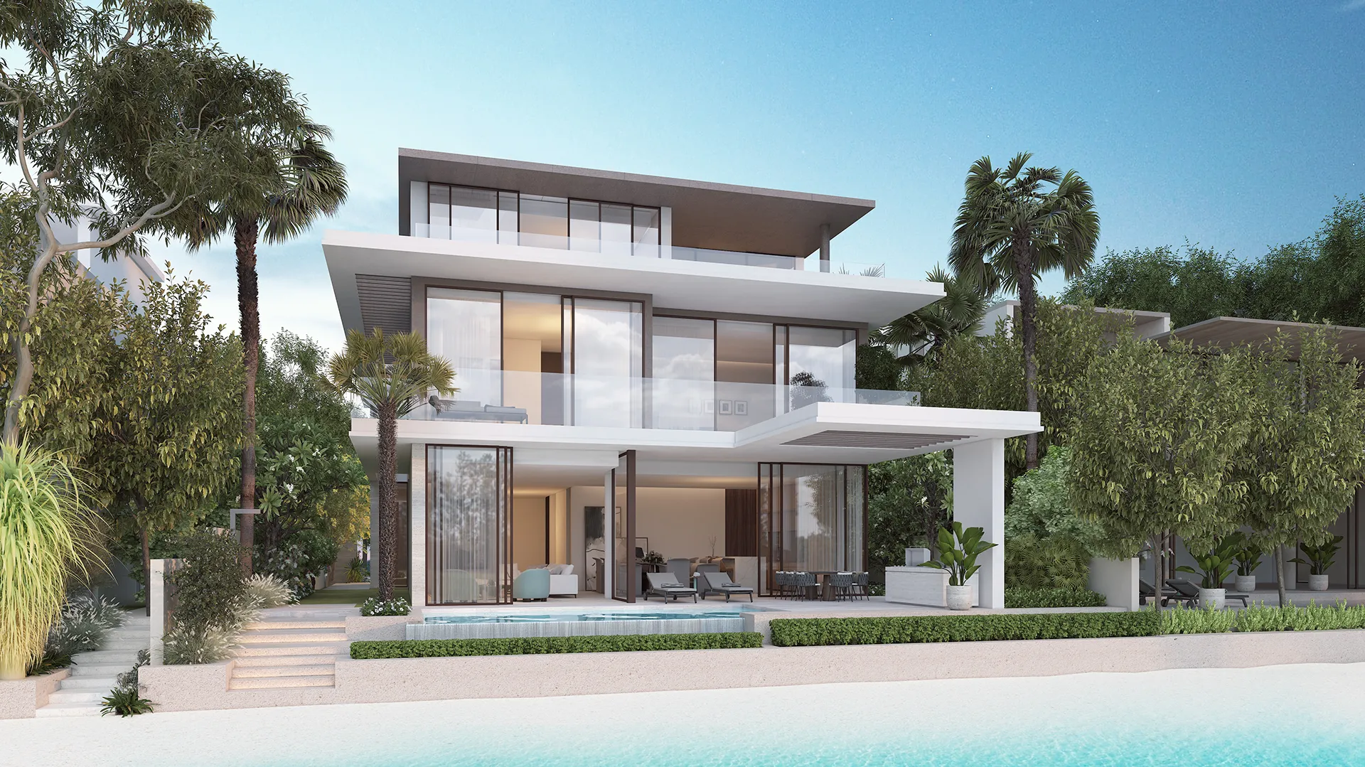 Beach Collection Frond D — Provence-style Beach Collection exterior marketing still (official Palm Jebel Ali site)