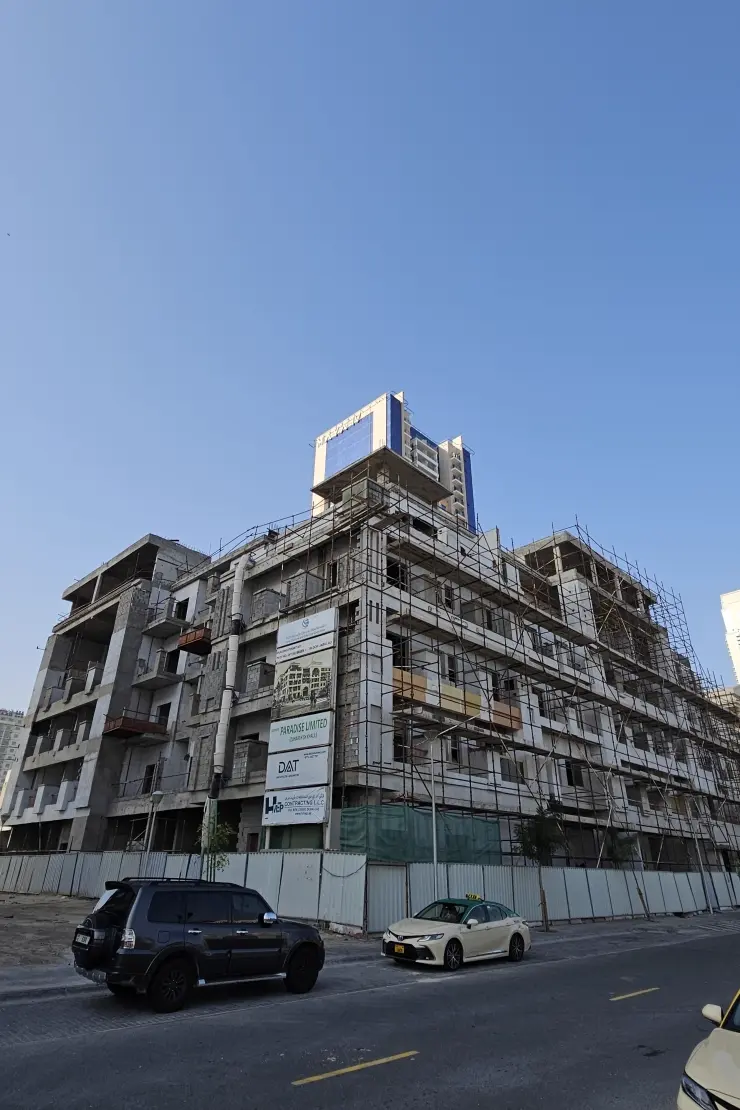 Paradise One construction progress photo — building shell