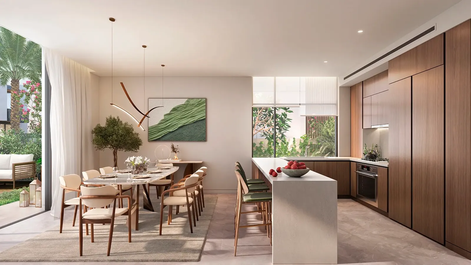 The Wilds Cassia Villas and Ravenna Residences — official Aldar kitchen and dining marketing still
