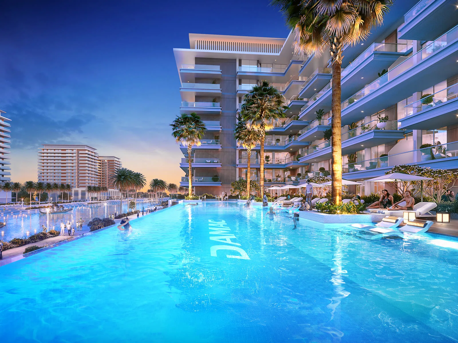 DAMAC Riverside Views — amenity and landscape marketing render