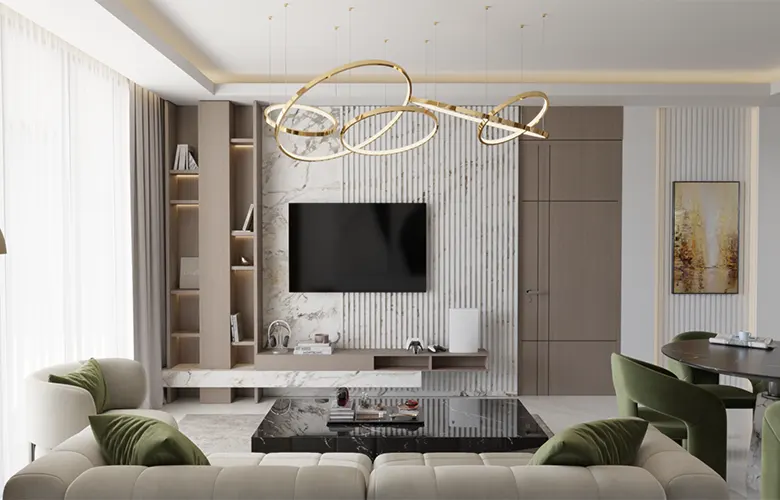 Samana Downtown One — living room interior marketing render