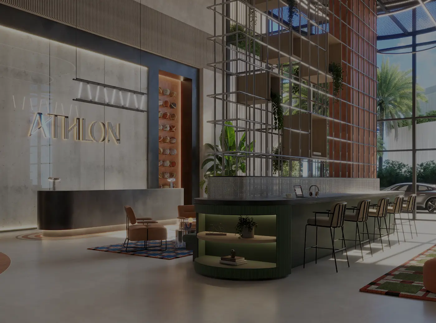 Rise by Athlon — walkways and landscaped community marketing still (Aldar collection)