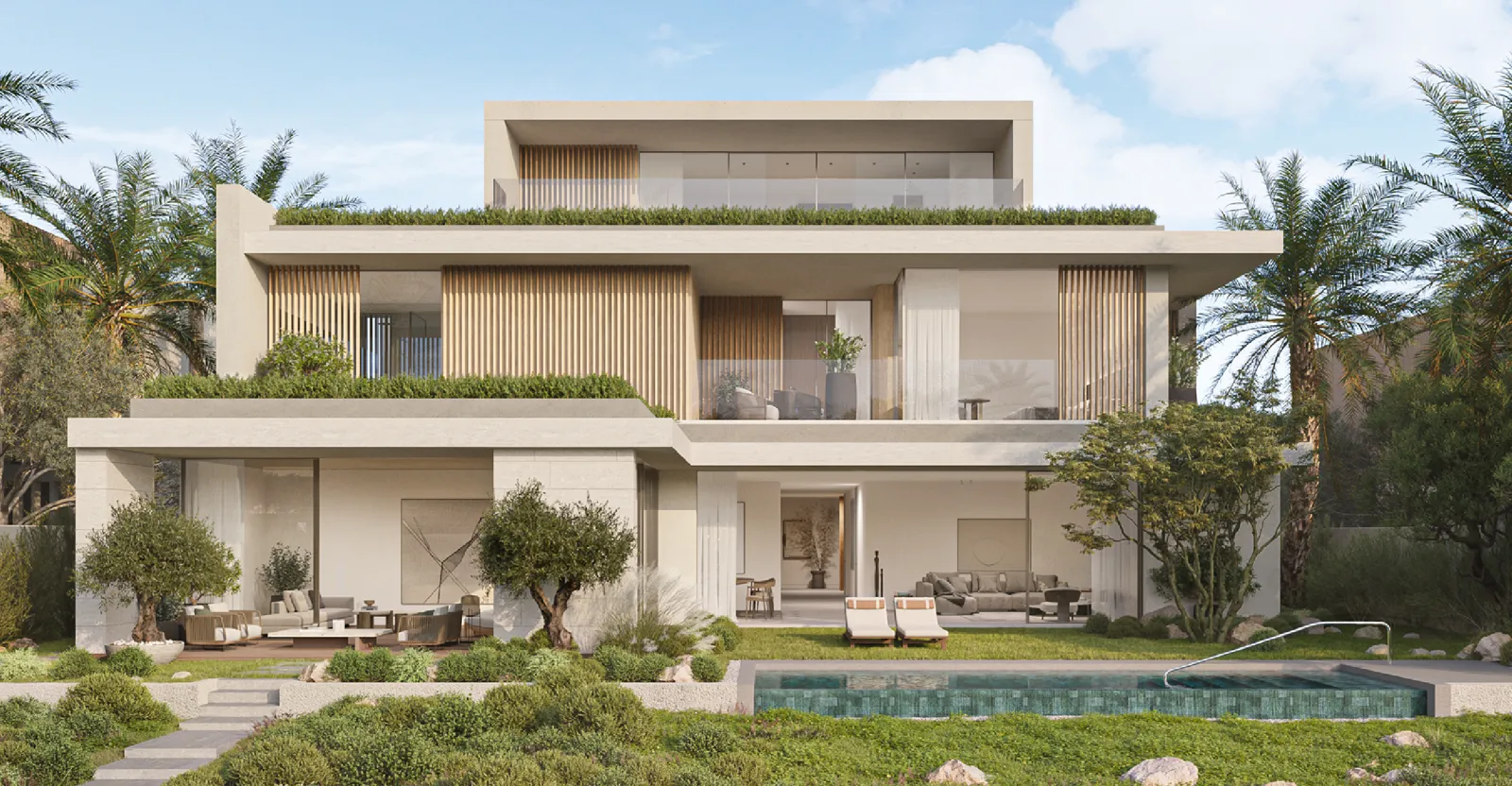 The Acres — Amber Collection villa exterior render