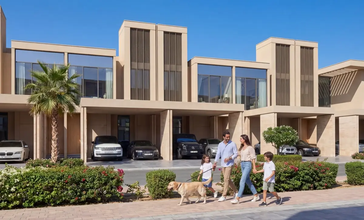 The Greens — villa street front elevation marketing still